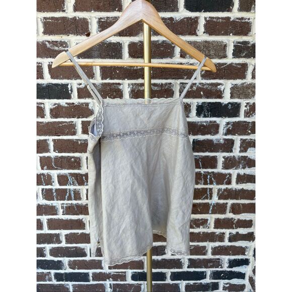 NWOT Gold Hawk Beige Linen & Lace Tank Size Small - Picture 1 of 4